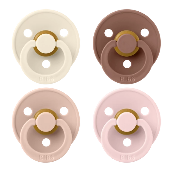 BIBS Colour 4-es szett (Krémfehér/Púderrózsaszín/Mackó/Cseresznyevirág), 0-6 hó