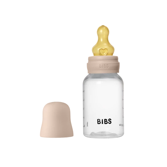 BIBS cumisüvegszett (Púderrózsaszín) 150 ml - natúr kaucsuk cumifejjel